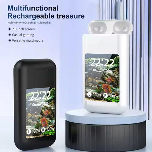 Large Screen Touch Earphone Multiple Function In Ear Style Headphone 2in1 Wireless HiFi Stereo Earbuds For Music & Gaming